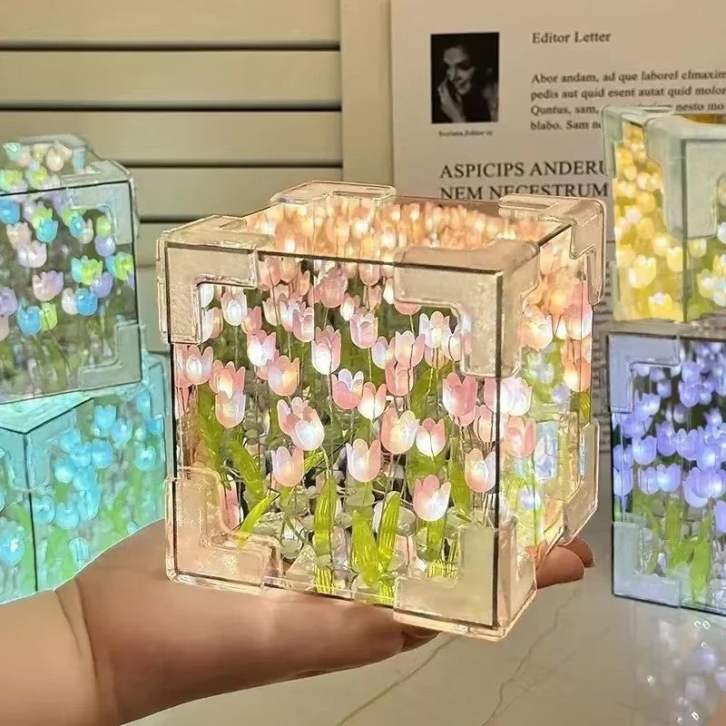 Elegant Flower Cube Lamp